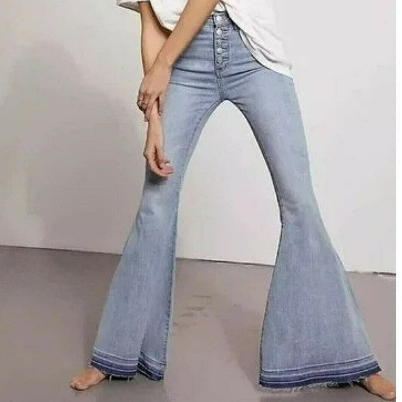 Free People Irreplaceable Flare Leg bell bottom jeans button fly Size: 25 - Picture 1 of 5